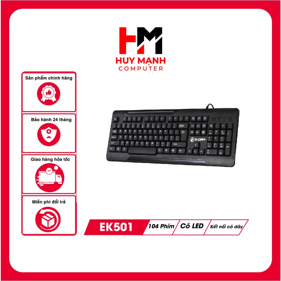 Bàn phím E-DRA EK501 Huy Mạnh Computer Bàn phím văn phòng sinh viên 104 phím