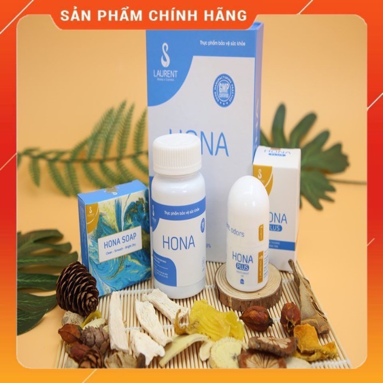 Combo Viên uống Hona + Lăn khử mùi Hona Plus (TẶNG Xà phòng diệt khuẩn)