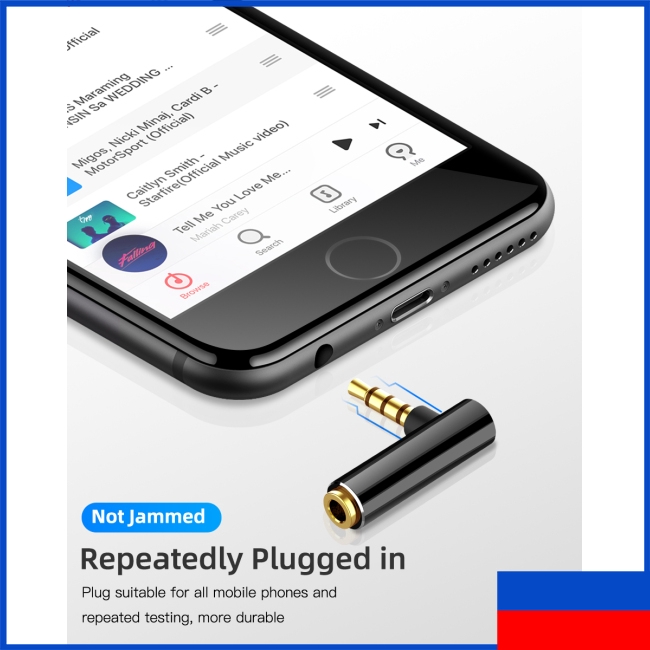 Đầu cắm tai nghe hình chữ L góc phải 90 độ 3.5mm chuyên nghiệp