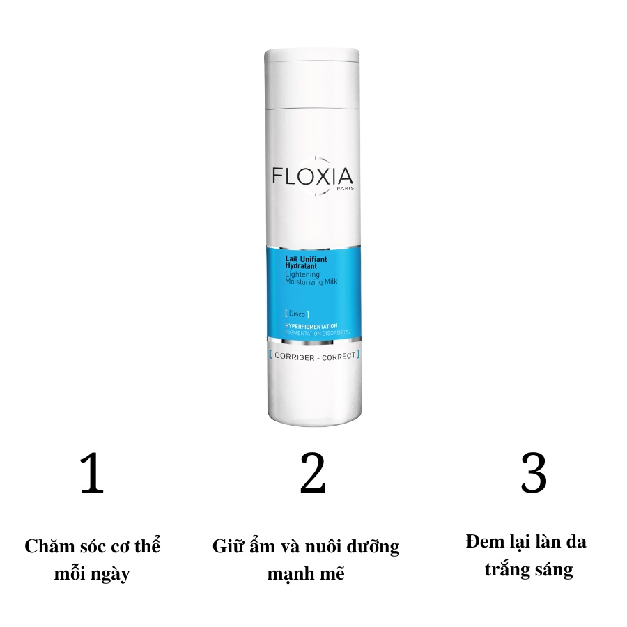 Sữa dưỡng thể làm sáng da FLOXIA LIGHTENING MOISTURIZING MILK 200ml, 500ml - Giải pháp dưỡng trắng an toàn