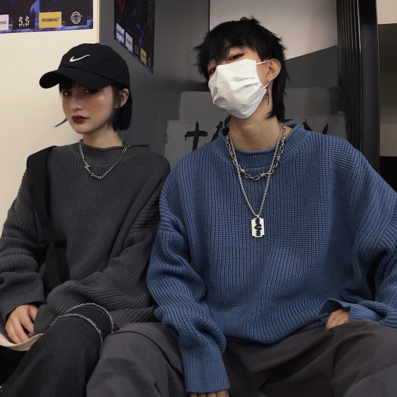 Áo sweater nam form rộng tay dài, Áo sweater len nam oversize mặc nhà đi chơi BTS hàn quốc ulzzang