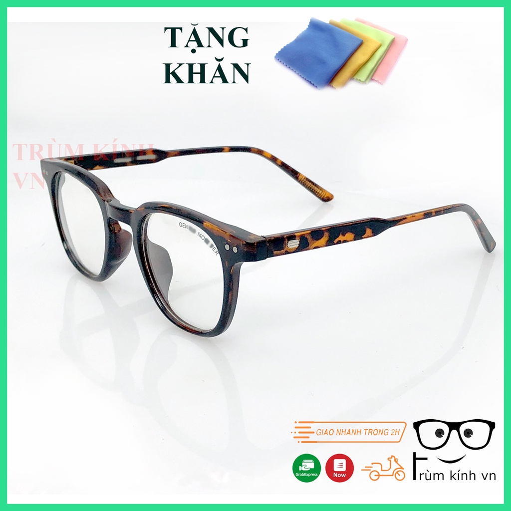 GỌNG KÍNH CẬN VUÔNG DA BÁO LẮP ĐƯỢC TRÒNG CẬN PHONG CÁCH HÀN QUỐC- BẢN LỀ KIM LOẠI