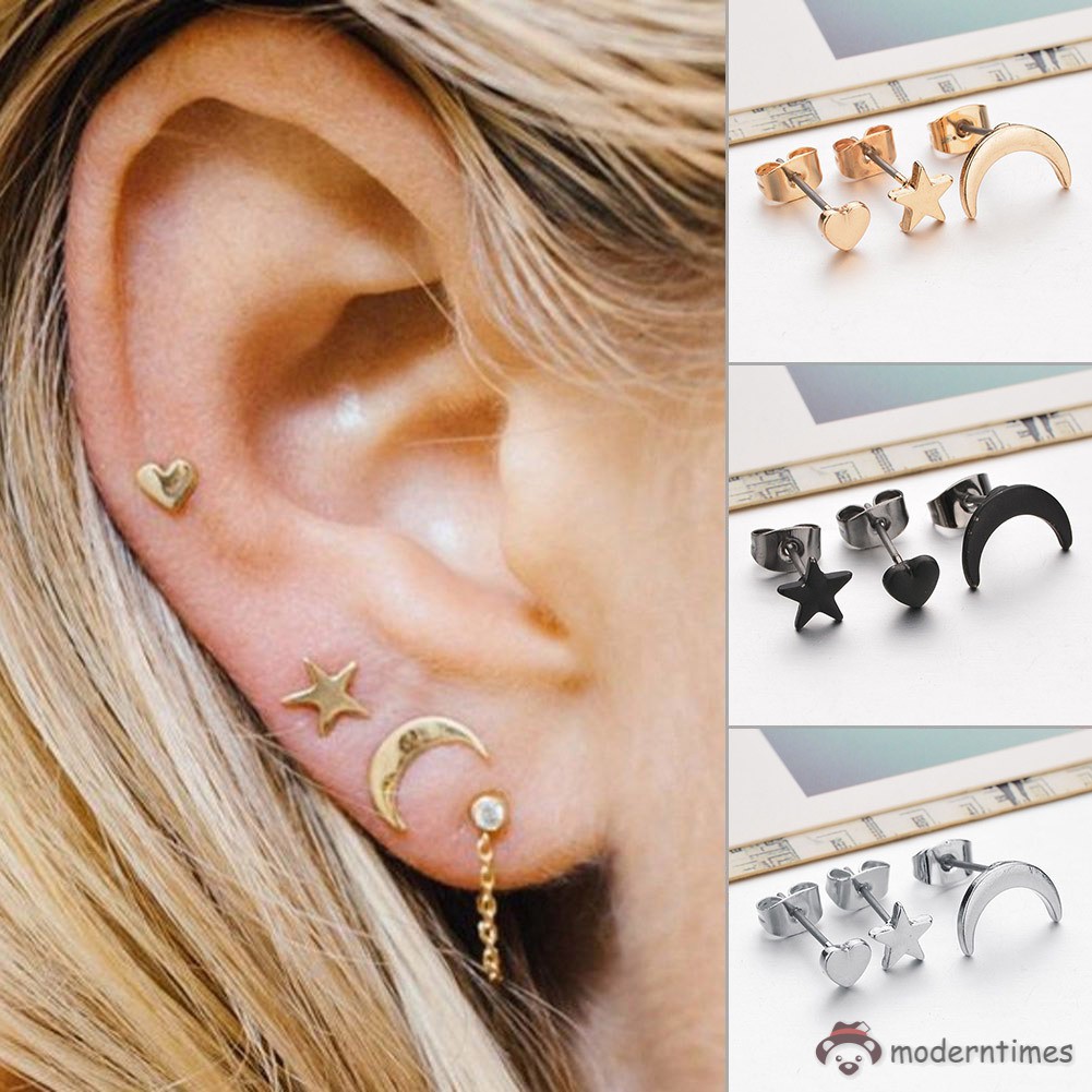 Set 3 Khuyên Tai Nữ Thời Trang