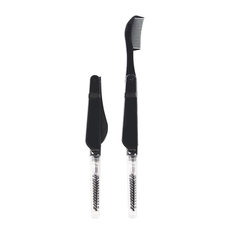 [Hàng mới về] Lược chải lông mi mini hai đầu bằng nylon + thép không gỉ tay cầm bằng nhựa