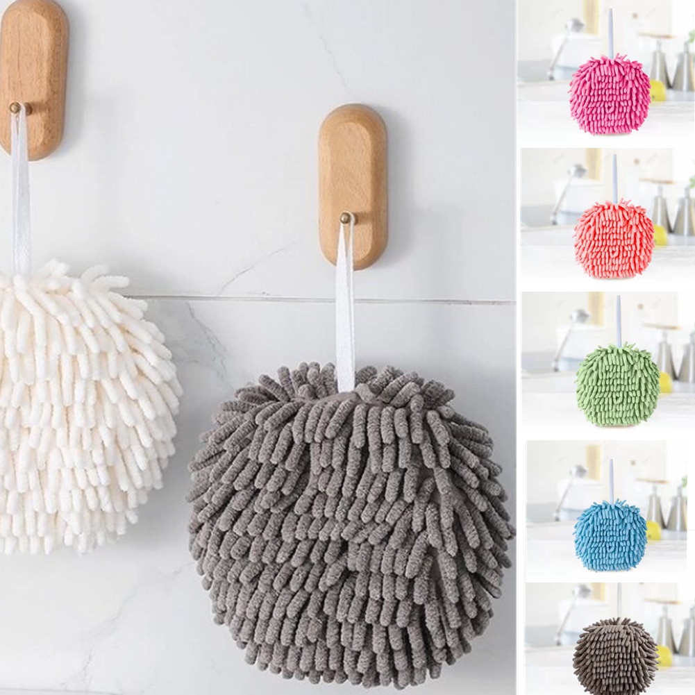 1 Khăn Lau Tay Bằng Sợi Microfiber Mềm Mại Thấm Hút Nước Khô Nhanh Có Móc Treo Cho Nhà Bếp Nhà Tắm