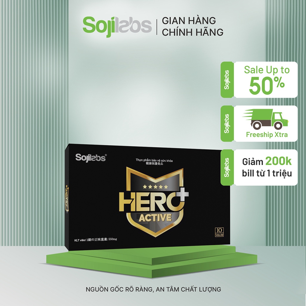 Viên Uống Hỗ Trợ Tăng Cường Sinh Lý Nam HERO PLUS ACTIVE hỗ trợ bổ thận, tráng dương, tăng kích thước, cải thiện sinh lự