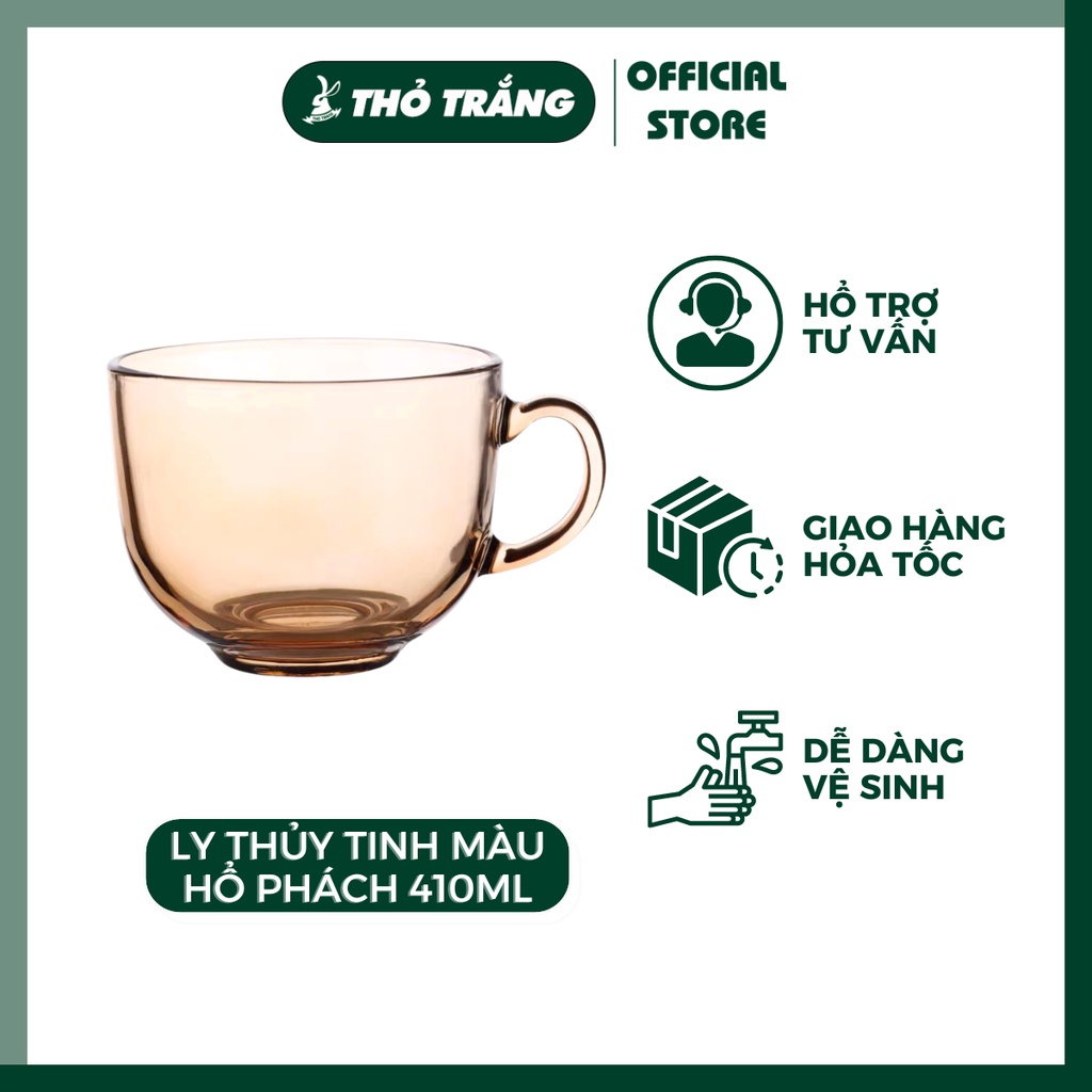 Cốc Ly thủy tinh màu hổ phách 410ml cao cấp