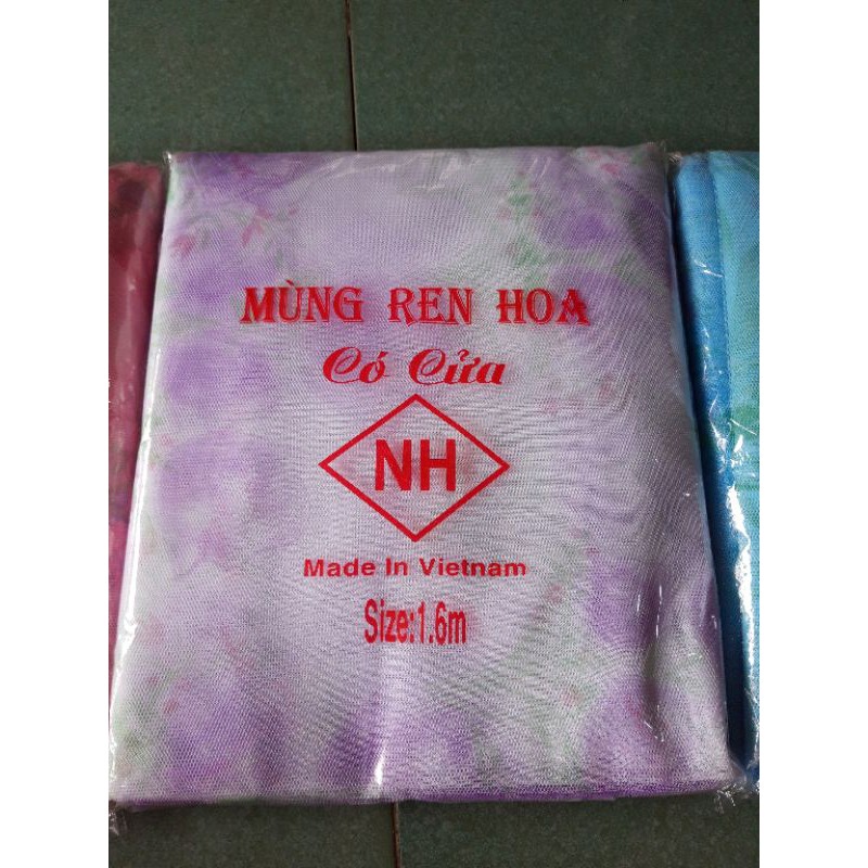 Mùng màn tuyn hoa có cửa