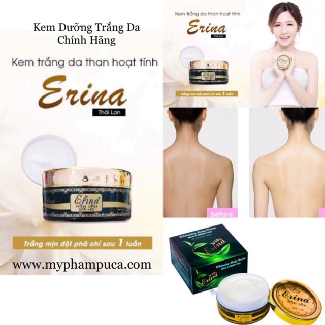Kem Dưỡng Trắng Da Body Than Hoạt Tính Vip Erina - Chính Hãng