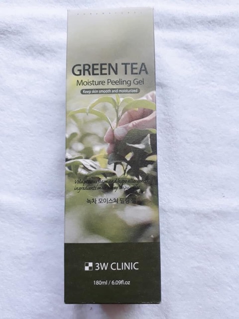 Gel tẩy tế bào chết trà xanh 3w clinic green tea moisture peeling gel 180ml