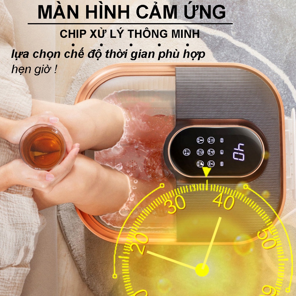 Bồn ngâm chân massage tự động làm nóng nước có chống giật METAMO, máy ngâm chân massage có sục khí chính hãng