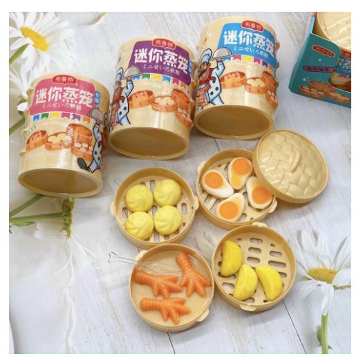 Lốc 20 xửng Kẹo dẻo xửng Dimsum Mini 3 ngăn bé nào cũng mê