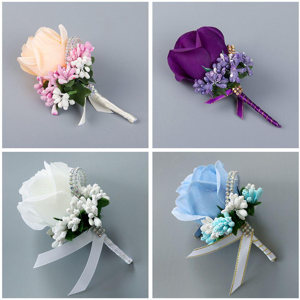 Bộ 2 Cái Nút Boutonniere Bằng Lụa Trang Trí Tiệc