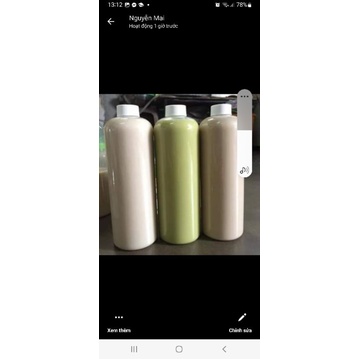 Chai nhưa đựng  trà  sữa 1000ml kèm nắp nhựa nắp nhôm dày dặn