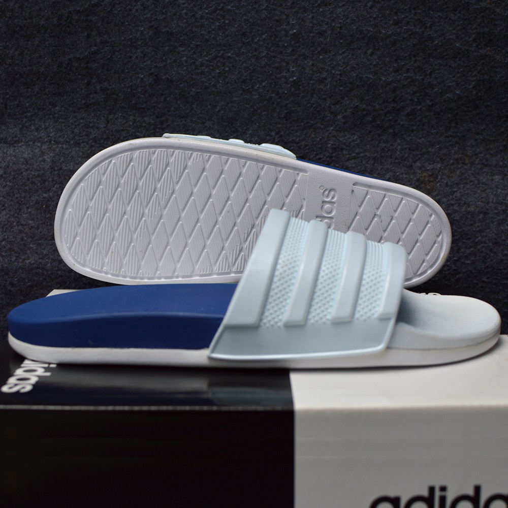 Dép Adidas Cloudfoam Plus Mono màu xanh dương quai trắng