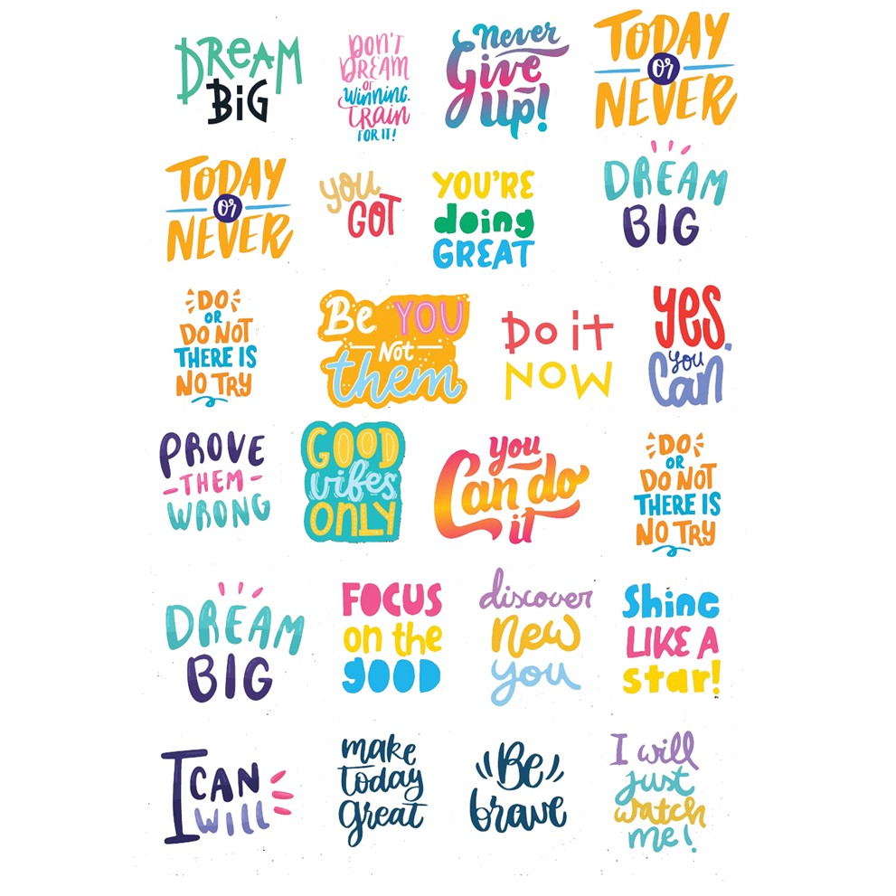 Sticker động lực Motivation có cán chống bay màu dán máy tính, đàn, dán điện thoại.....