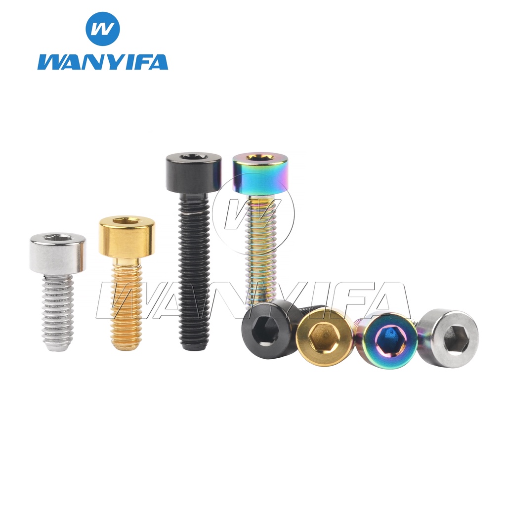 Ốc vít Wanyifa DIN912 đầu lục giác bằng titan M4 Ti M4x10/ 12/ 15/ 20mm cho xe đạp