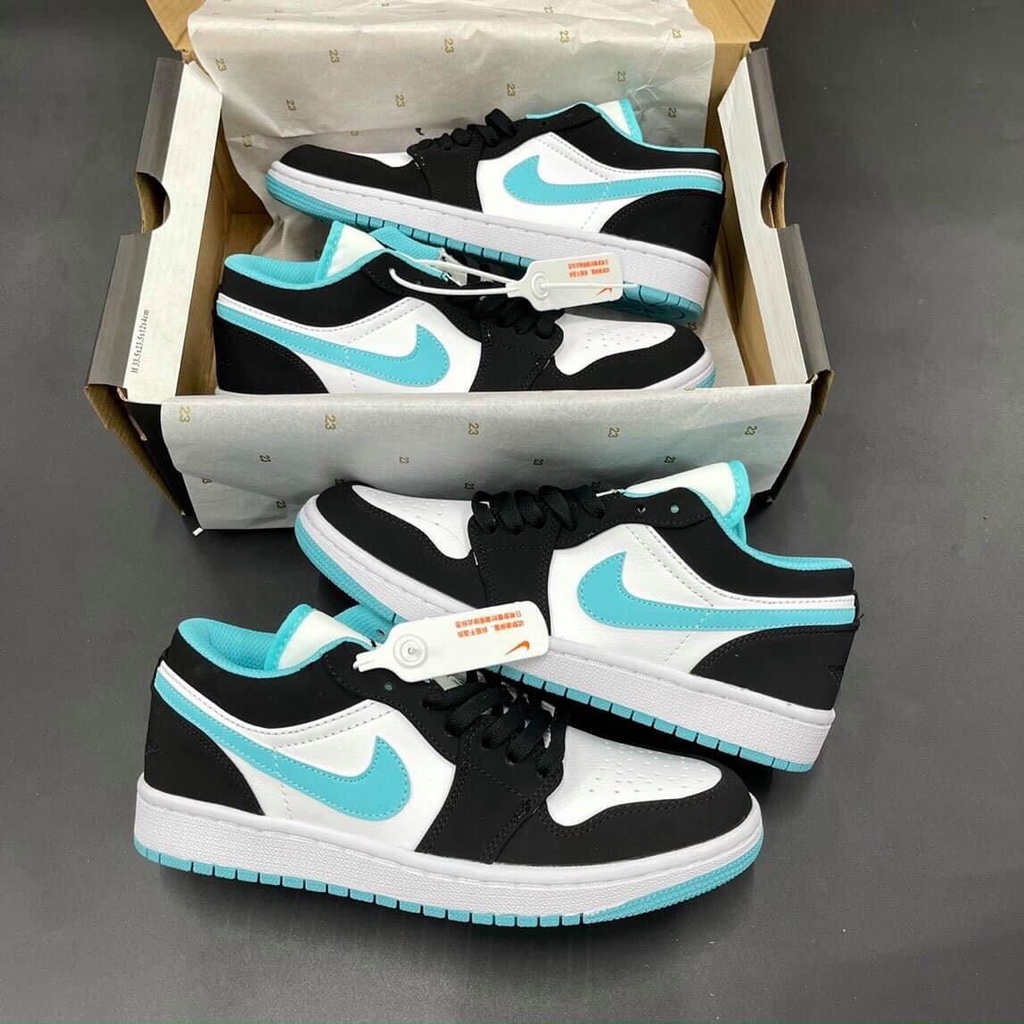 GiầyTHỂ THAO NAM NỮ Jordan 1 đen xanh ngọc cổ thấp hàng đẹp bản trung  siêu rẻ fuil boxbill