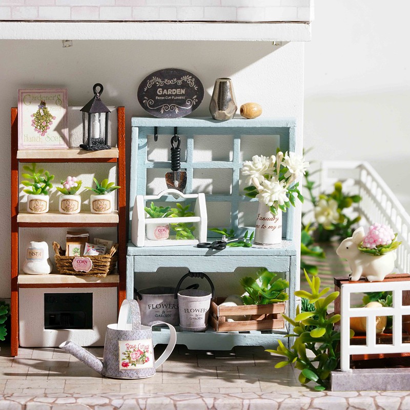 Mô hình nhà DIY Doll House Have a Nice Day Kèm Mica Chống bụi, Bộ dụng cụ, Keo dán và Bộ phát nhạc