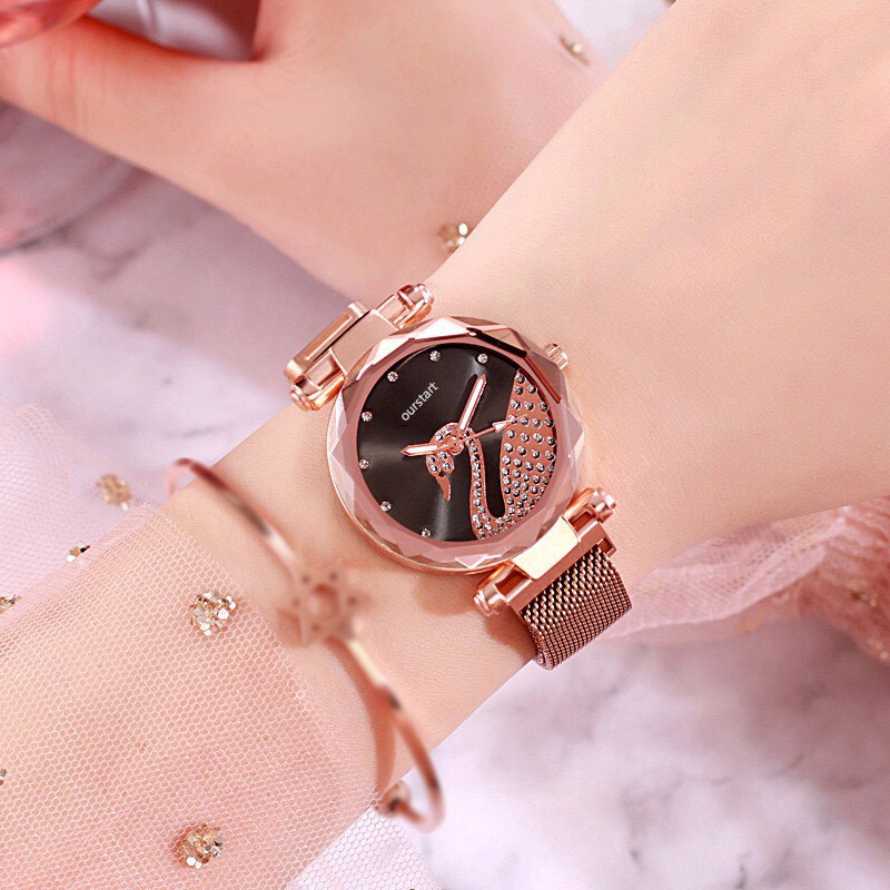 Đồng hồ nữ Ourstart Thiên Nga dây nam châm cực hot DH94 | BigBuy360 - bigbuy360.vn