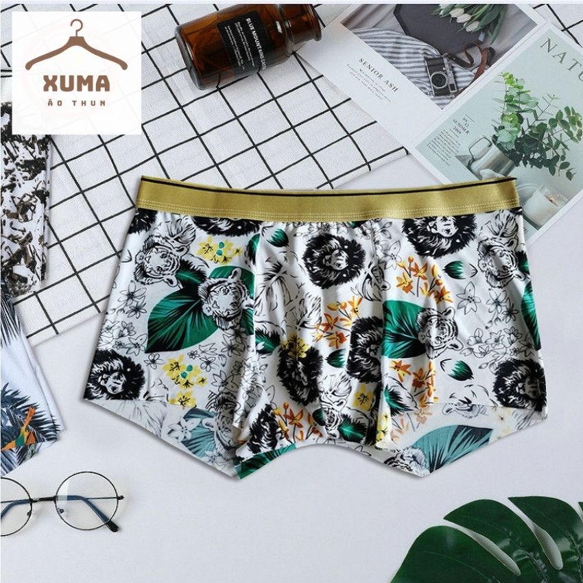 [ Free Ship ] Quần xì quần lót nam chim cò hoa lá thun lạnh cao cấp nhiều màu co dãn 4 chiều xuma