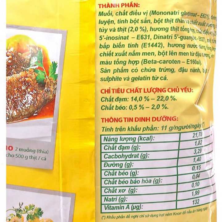 Hạt Nêm Knorr Thịt Thăn Xương ống Tủy gói 900g