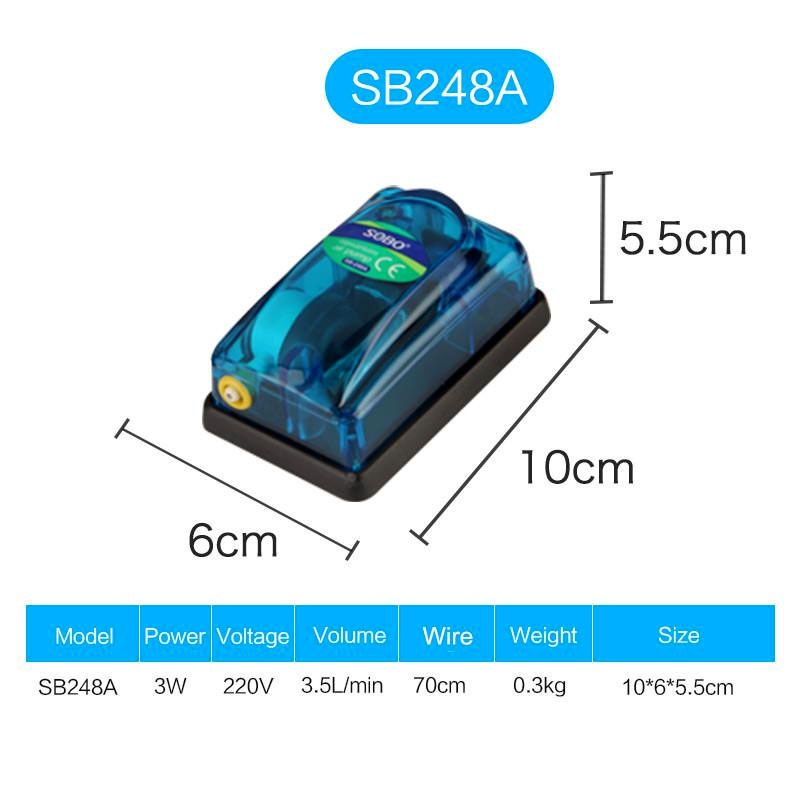 Máy sủi oxy mini 1 vòi 2 vòi SOBO 248A 348A- Máy sủi oxi giá rẻ cho bể cá