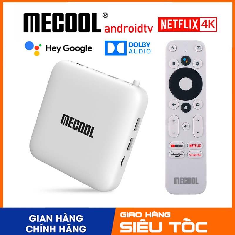 Android TV Box Mecool KM2 2022, AndroidTV 10 bản quyền, Chứng chỉ Netflix 4K, Âm thanh Dolby, Điều khiển Voice Bluetooth