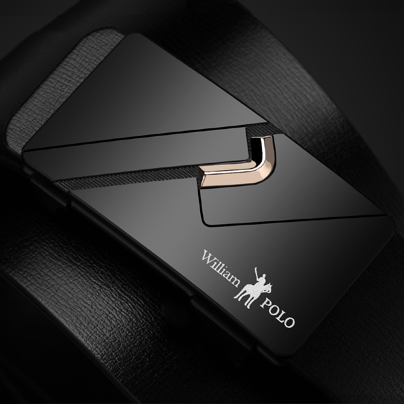 Thắt lưng Nam thời trang - da bò, mặt kim loại cao cấp nhập khẩu chính hãng William Polo - Bảo hành 12 tháng