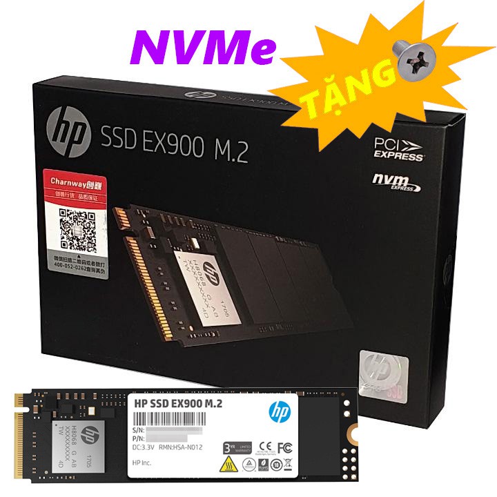 Ổ cứng SSD M.2 PCIe NVMe HP EX900 120GB 250GB 500GB 1TB - bảo hành 3 năm