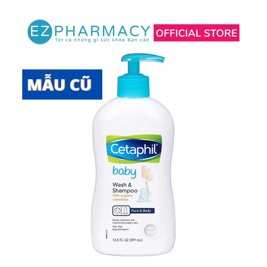 Sữa tắm gội dịu nhẹ cho bé Cetaphil Baby Wash & Shampoo with Organic Calendula