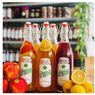 Chai thủy tinh tròn 500ml nắp gài