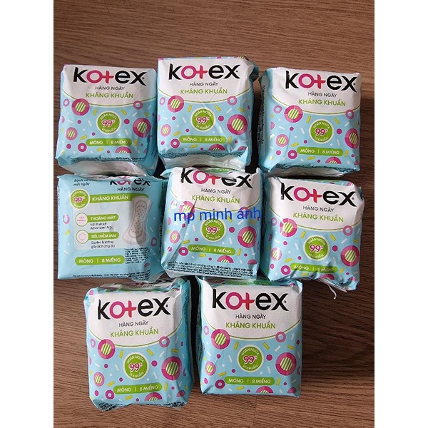 Băng vệ sinh kotex hàng ngày kháng khuẩn 8 miếng /gói