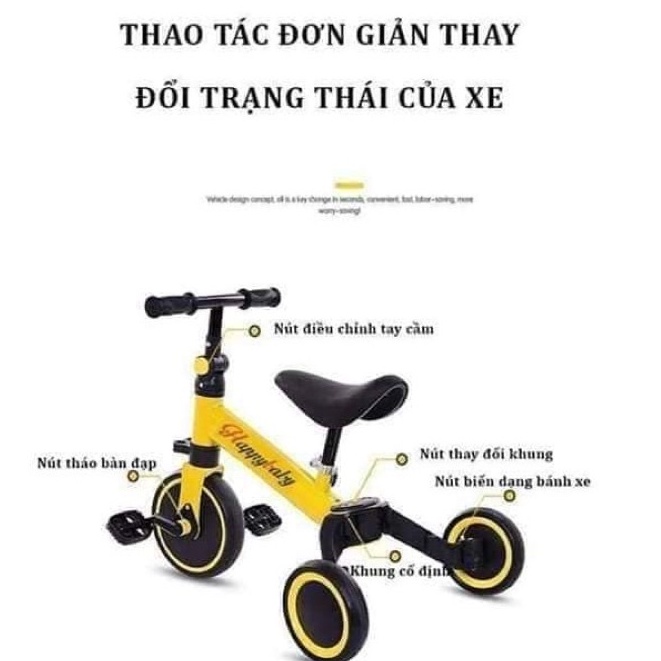 Xe đạp ba bánh đa năng 3in1 lại là xe chòi chân thăng bằng Happy Baby &amp; Sport cho trẻ .