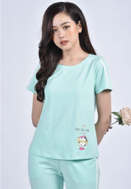 Bộ mặc nhà Winny cotton tay cộc quần lửng Xuân Hè 19042 Giá 398.000đ