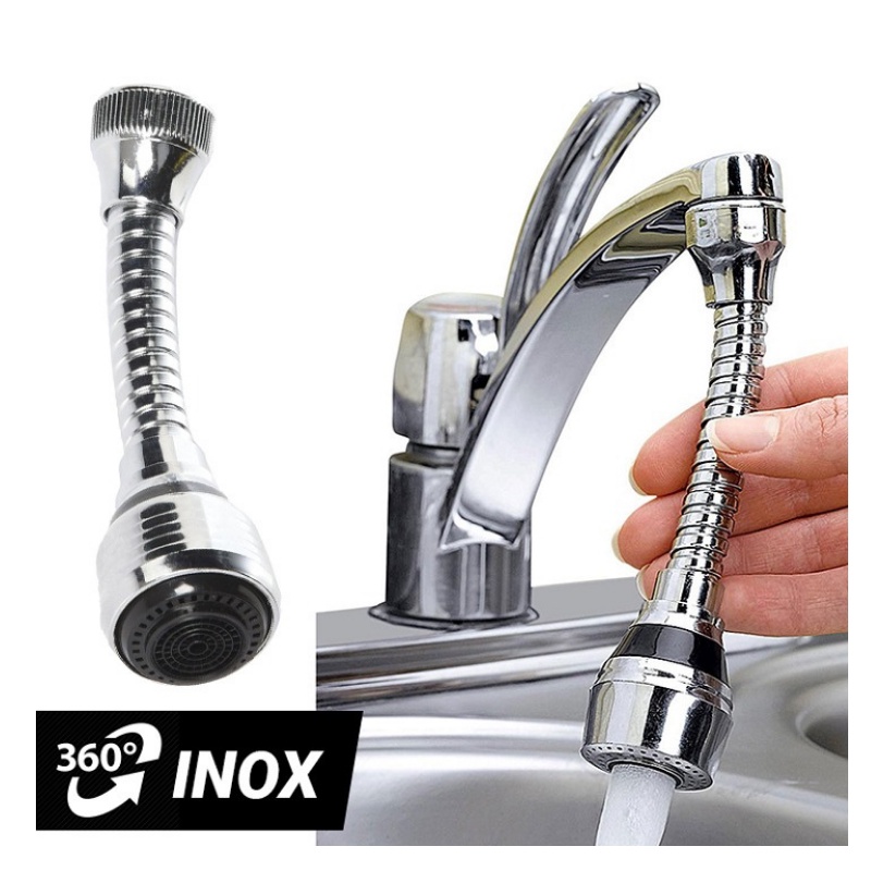 Đầu vòi rửa bát tăng áp inox xoay 360 tiện lợi phù hợp với mọi loại bồn rửa chén rửa tay vệ sinh dễ dàng