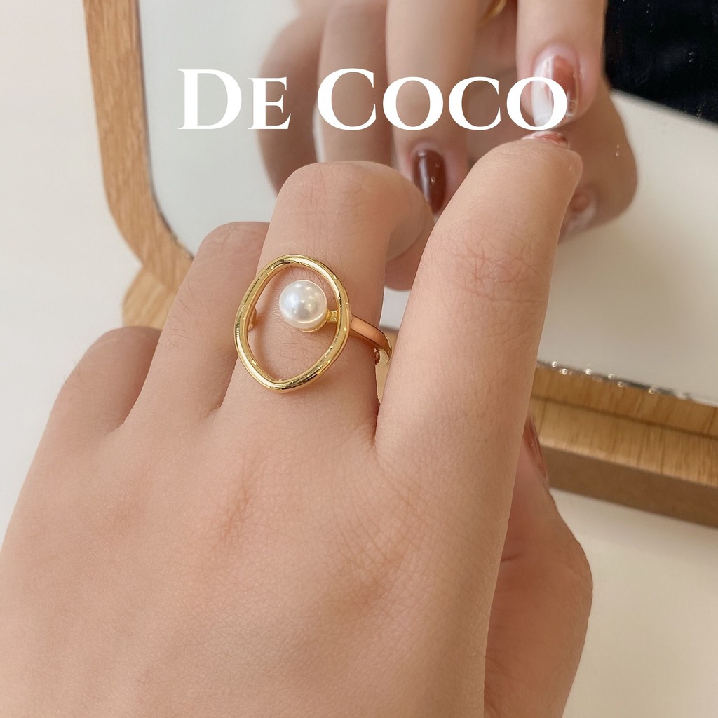 Nhẫn nữ bạc 925 đính hạt trai Pearlista decoco.accessories