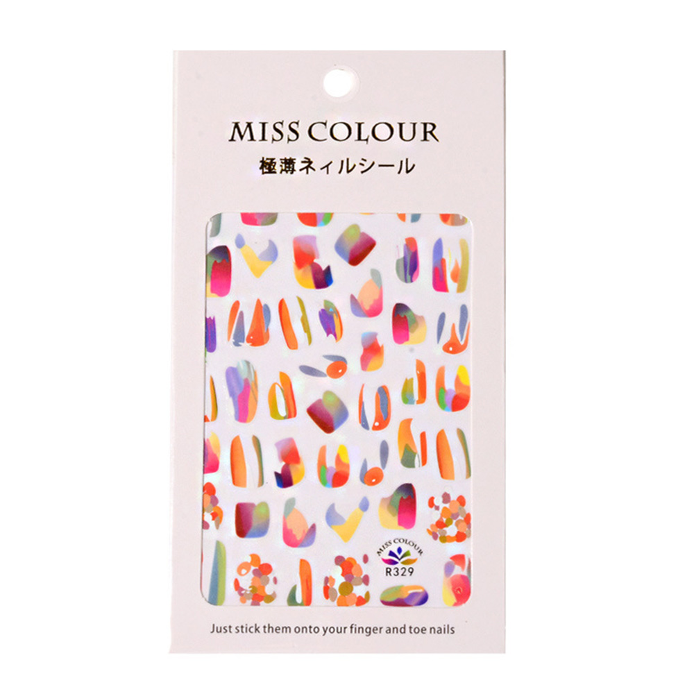 Tờ Hình Dán Trang Trí Móng Tay 3D Chống Thấm Nước Nhiều Màu Sắc Thời Trang
