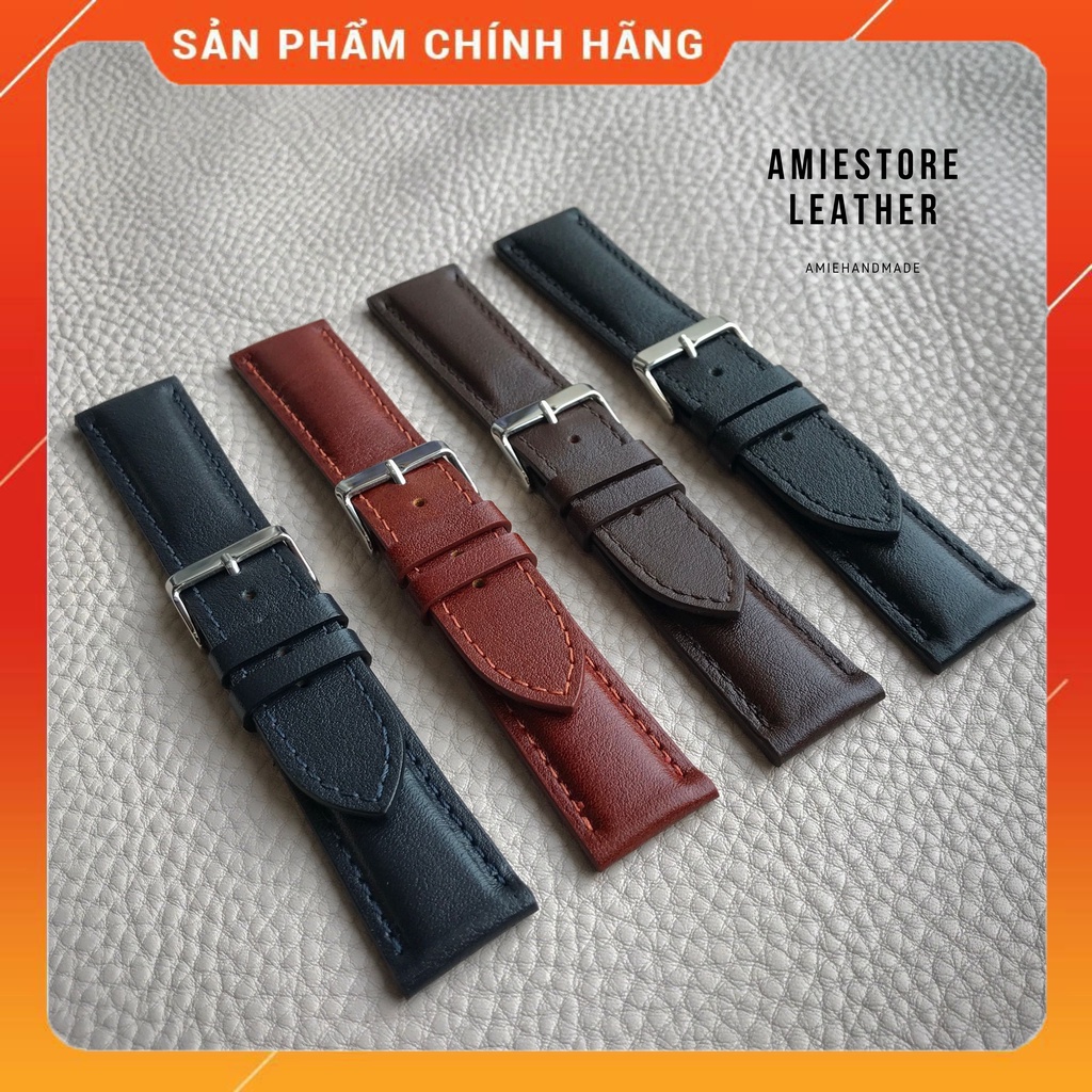 [HOT] Dây Da Đồng Hồ Đủ Size Nam Nữ - Dây Đồng Hồ Da Thật - Amiestore Leather