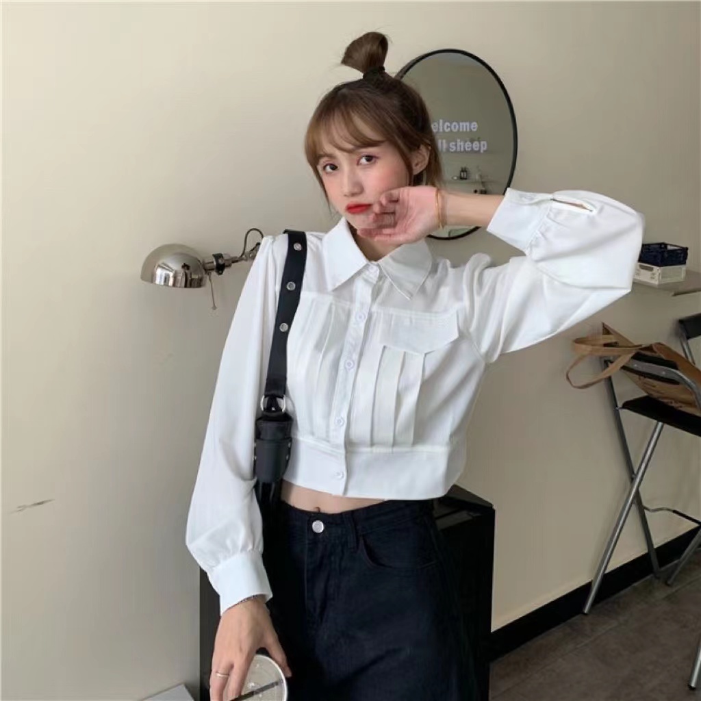 Áo sơ mi BH tay dài kẻ sọc thời trang Hàn Quốc cho nữ