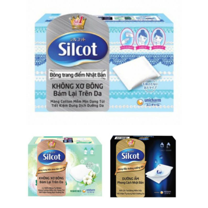 Bông trang điểm (bông tẩy trang) Silcot 82/66/40 miếng/hộp