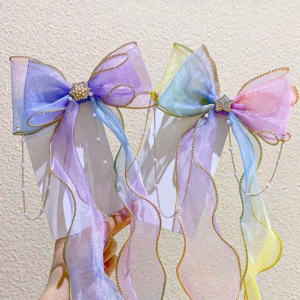 IVORY Kẹp Tóc Nơ Ruy Băng Cho Bé Gái