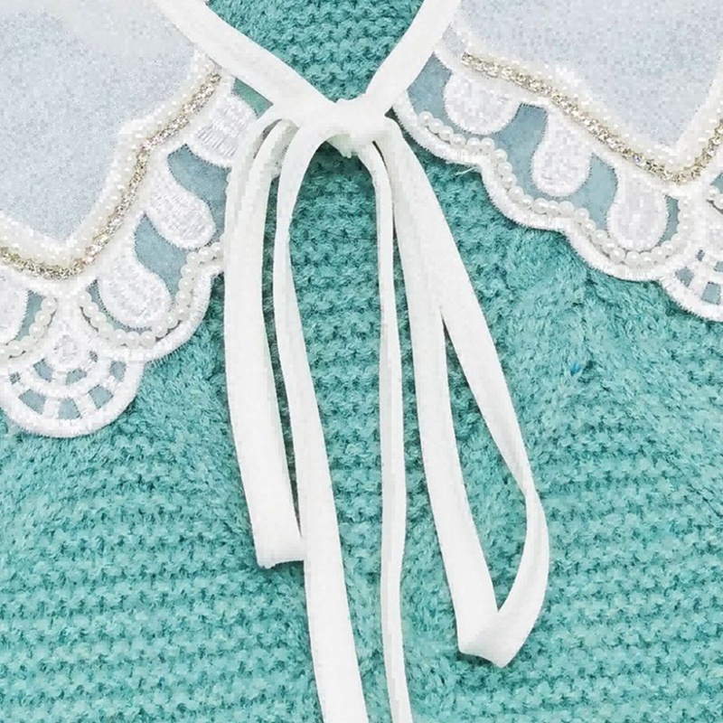 Cổ Áo Sơ Mi Giả Thêu Hoa Phối Ren Có Thể Tháo Rời Thời Trang Cho Nữ