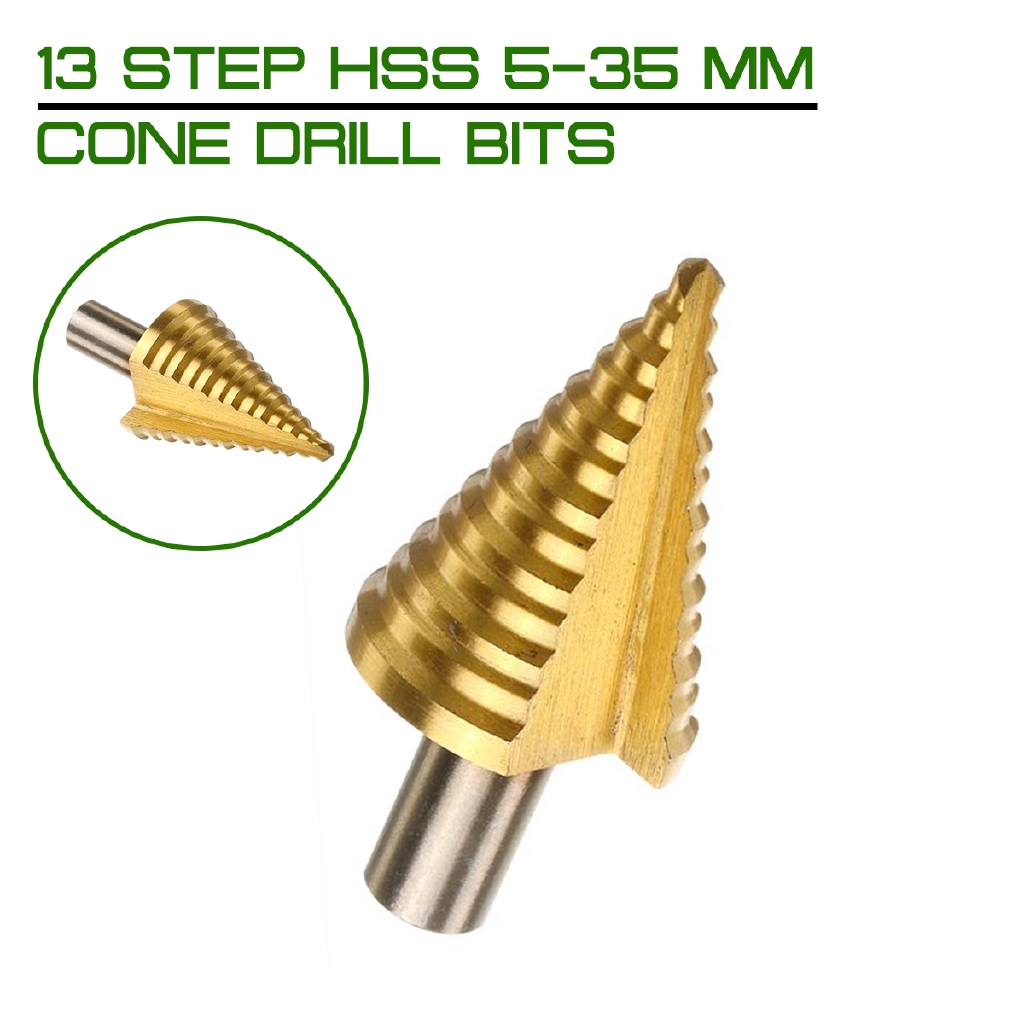 Bộ Mũi Khoan 13 Bước HSS 5-35Mm Chuyên Dụng Cho Máy Khoan Gỗ