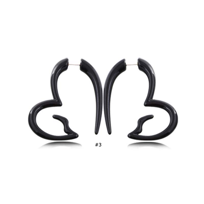 Set 2 Khuyên Tai Hình Ốc Sên Màu Trắng Đen Phong Cách Hip Hop