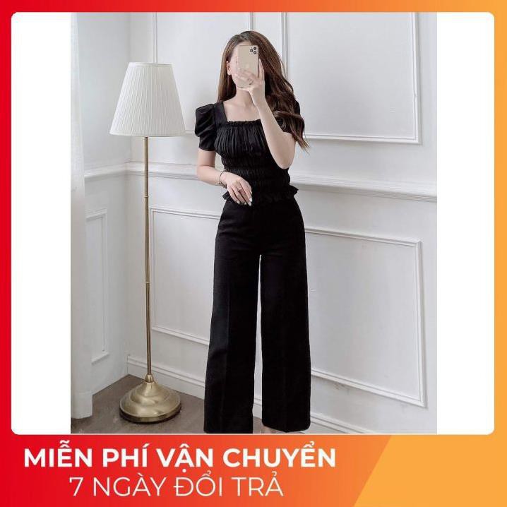 Quần vải ống rộng nữ ⚡️TÔN DÁNG ⚡️ Quần ống suông công sở chất vải tuyết mưa, thiết kế cạp cao | BigBuy360 - bigbuy360.vn