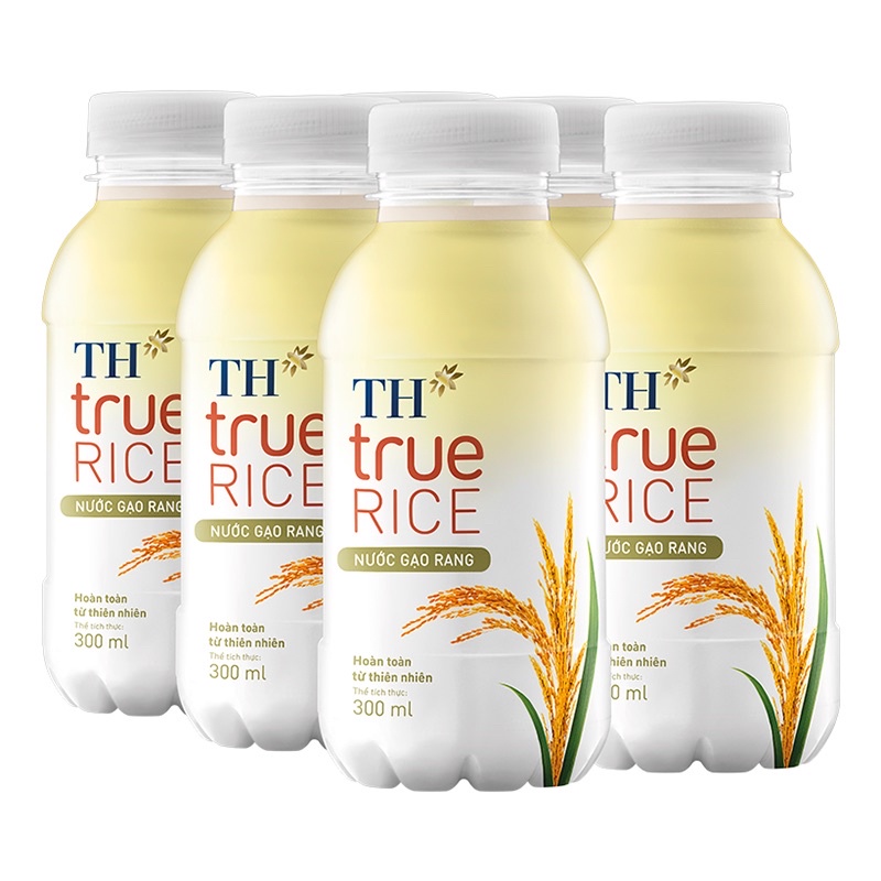 Lốc 6 chai Nước gạo rang TH true RICE chai 300ml