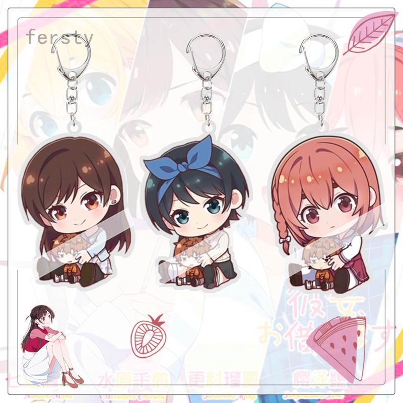 Móc khóa nhựa acrylic phong cách nhân vật hoạt hình Mizuhara Chizuru Sumi Ruka