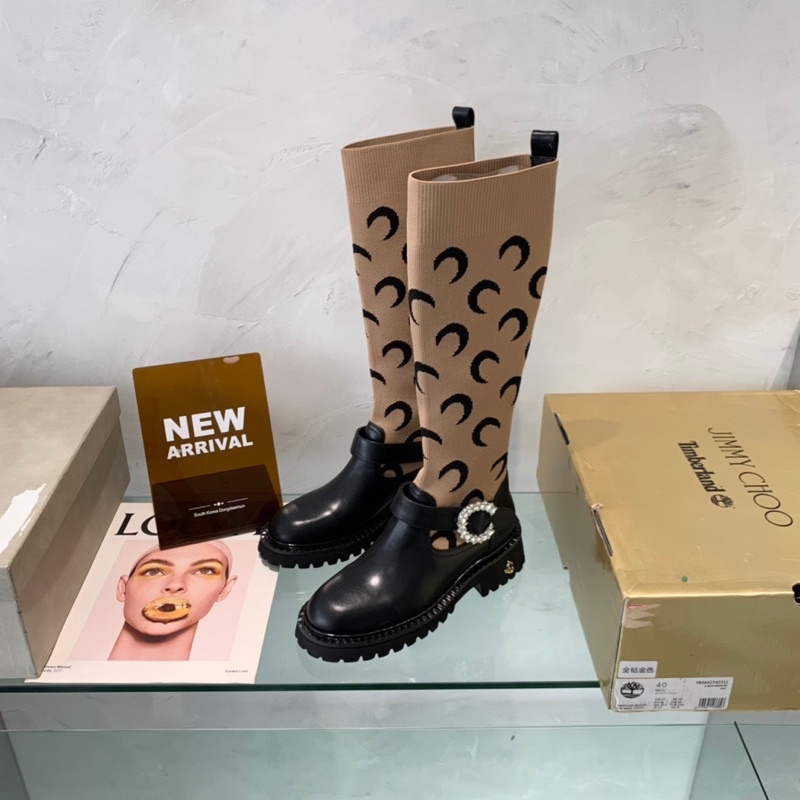 Bốt thời trang nữ cổ chun cao đế bệt thương hiệu thời trang cao cấp Jimmy Choo phiên bản 2021