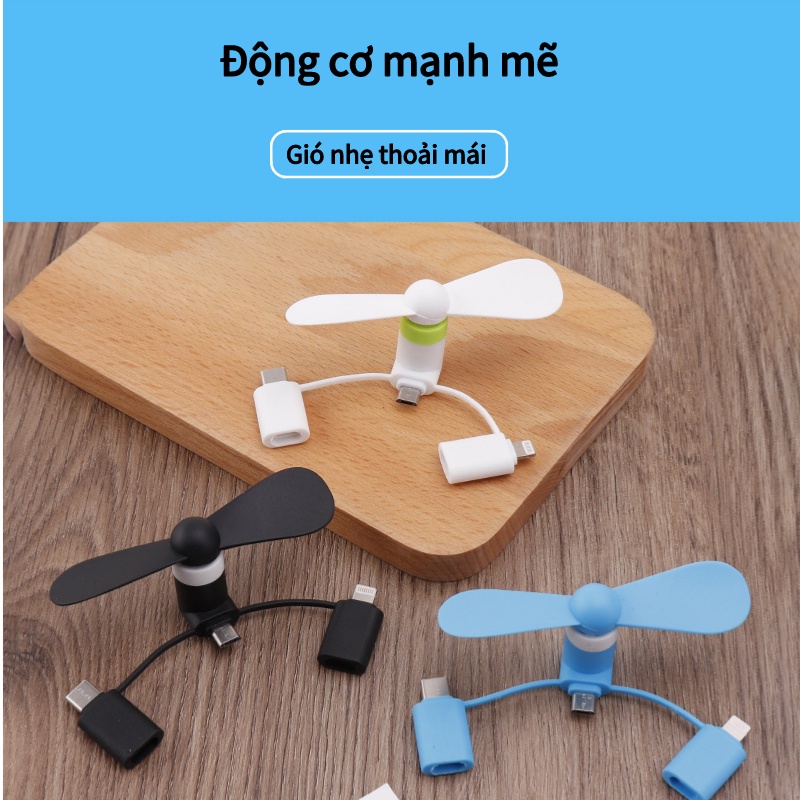 Quạt Mini Usb 2 Cánh Cắm Điện Thoại Android Iphone